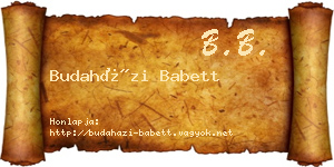 Budaházi Babett névjegykártya